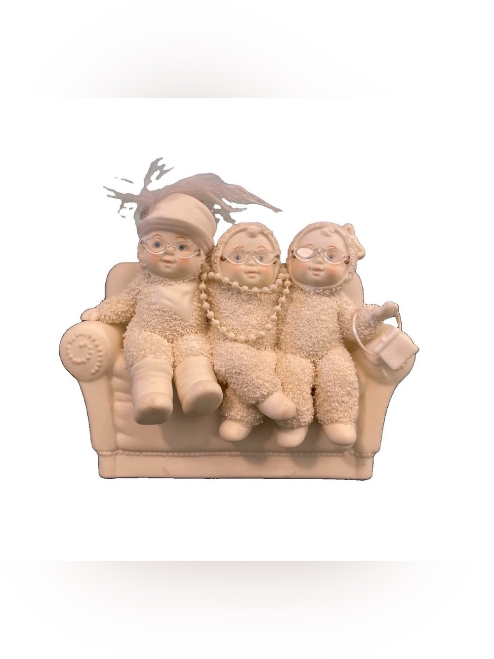 Vintage Dept 56 Snowbabies Porcelain Figurine Sisters Girlfriends Granny